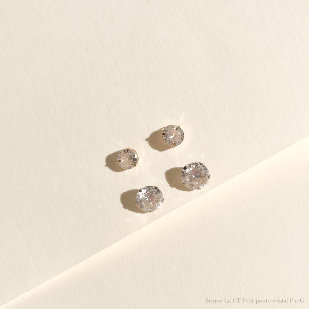 Brinco Ponto Cristal 10mm