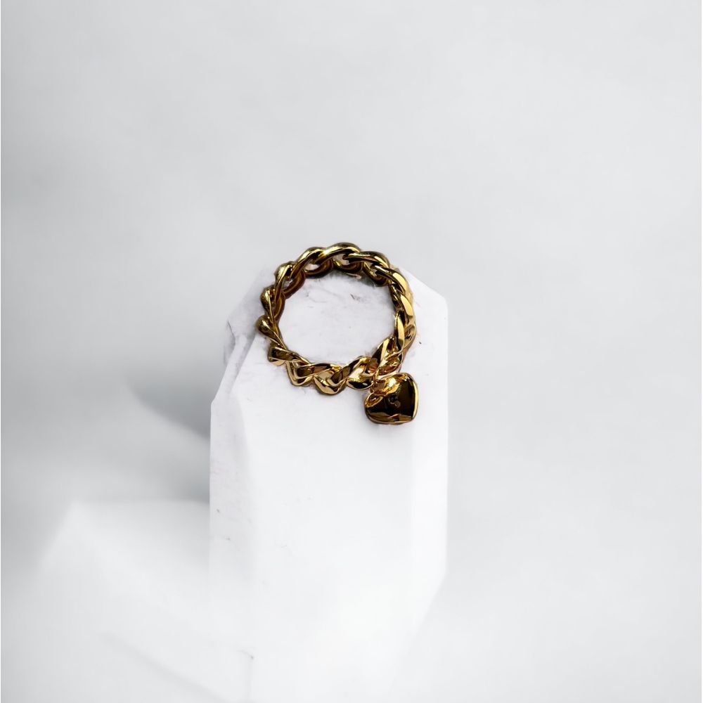 Anel Elos Cadeados Coração