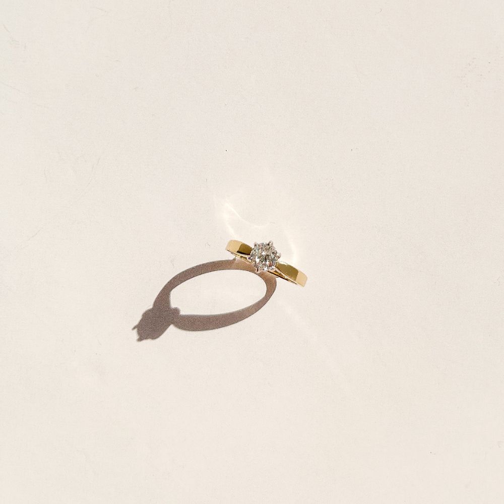 Anel Solitário Diamante La CT 1ct Ouro Am...