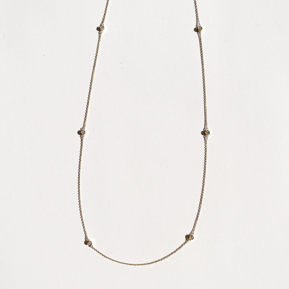 Corrente 60cm com 6 diamantes