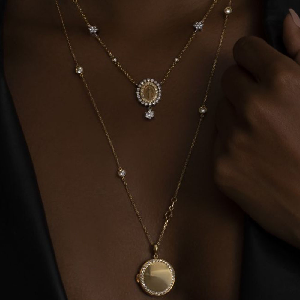 Corrente 60cm com 6 diamantes