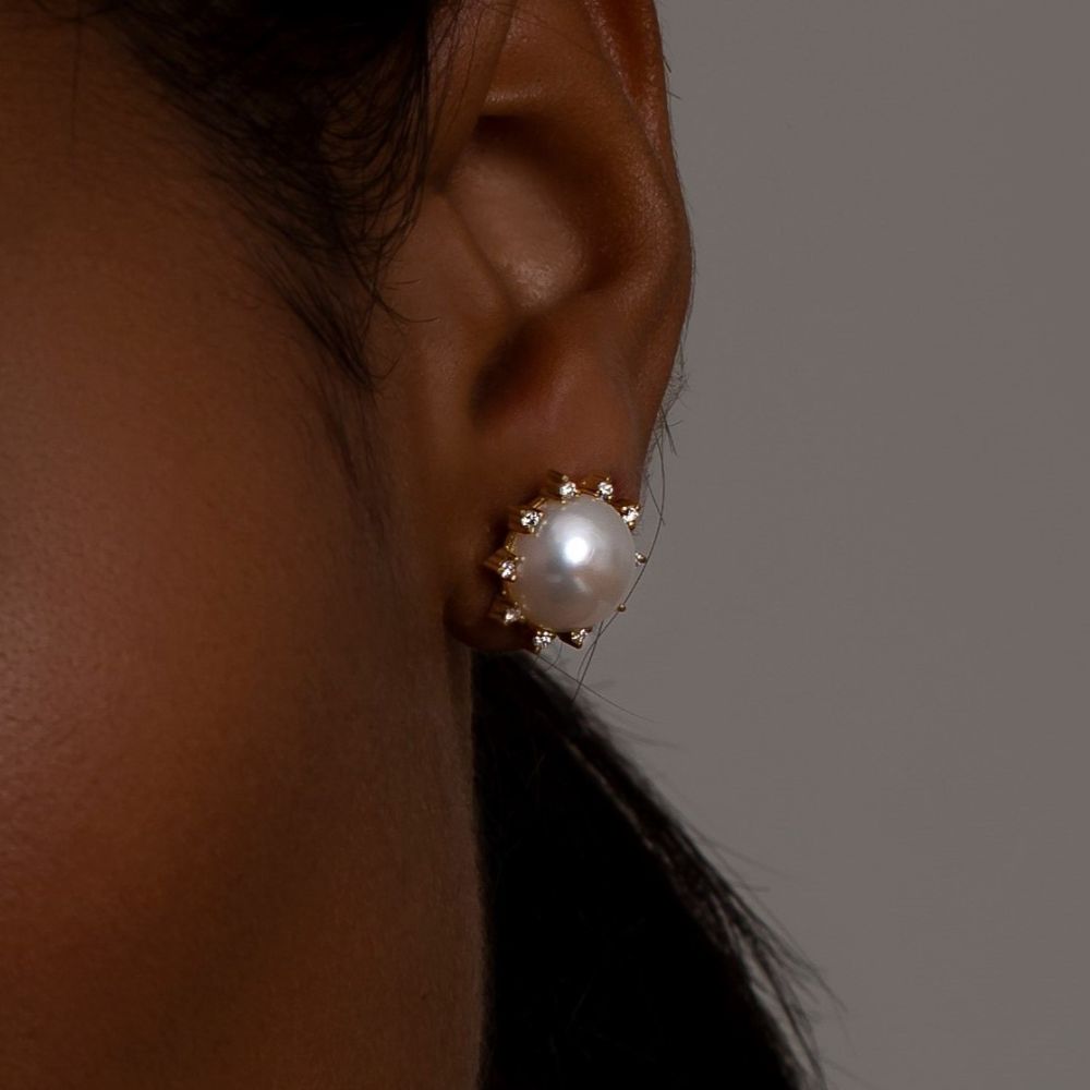 Par de brincos Pérola-Sol